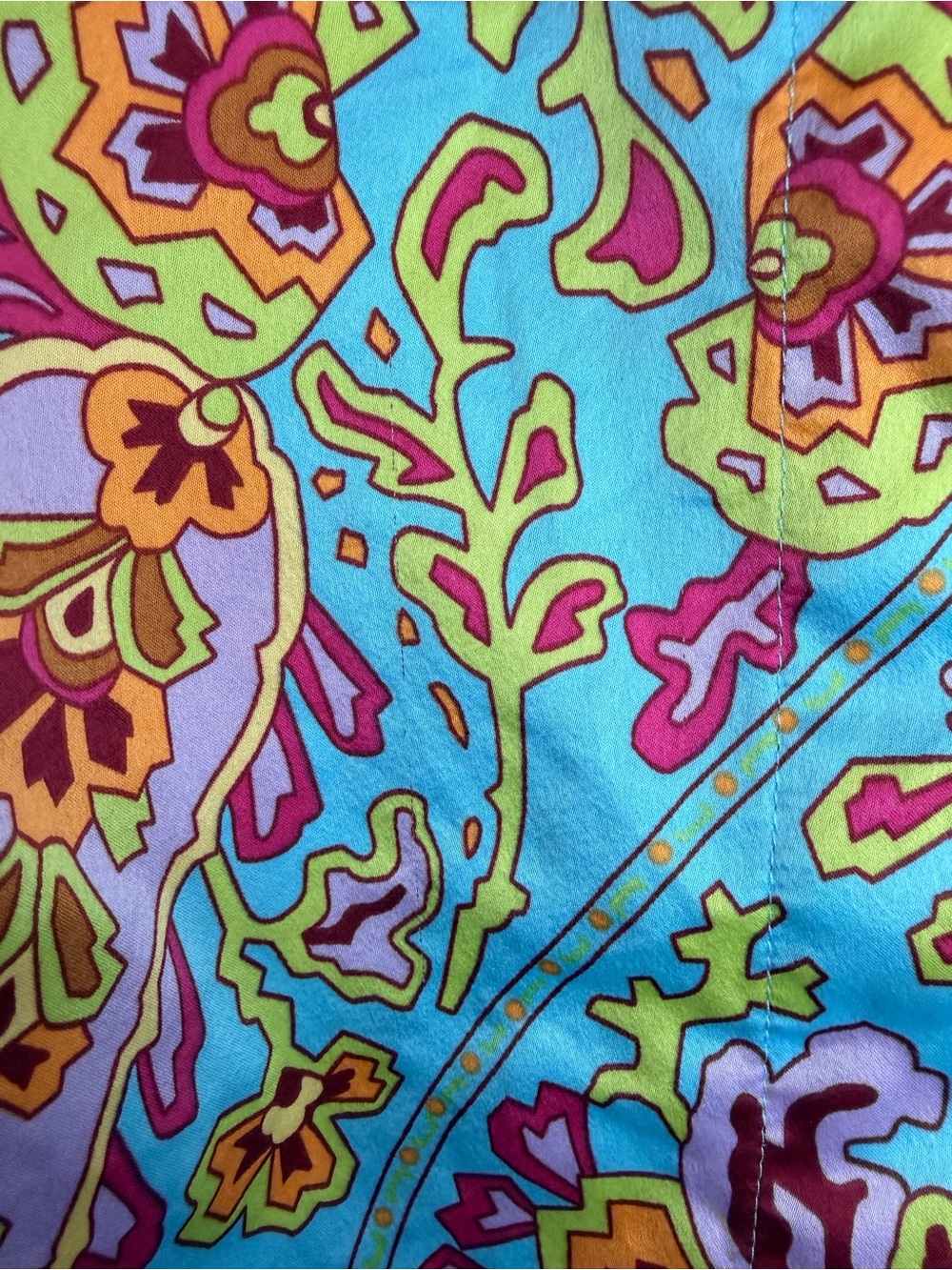 Nick & Nora Sleepwear Paisley Satin Pajama Set Blue Multicolor Small Y2K - Picture 11 of 11